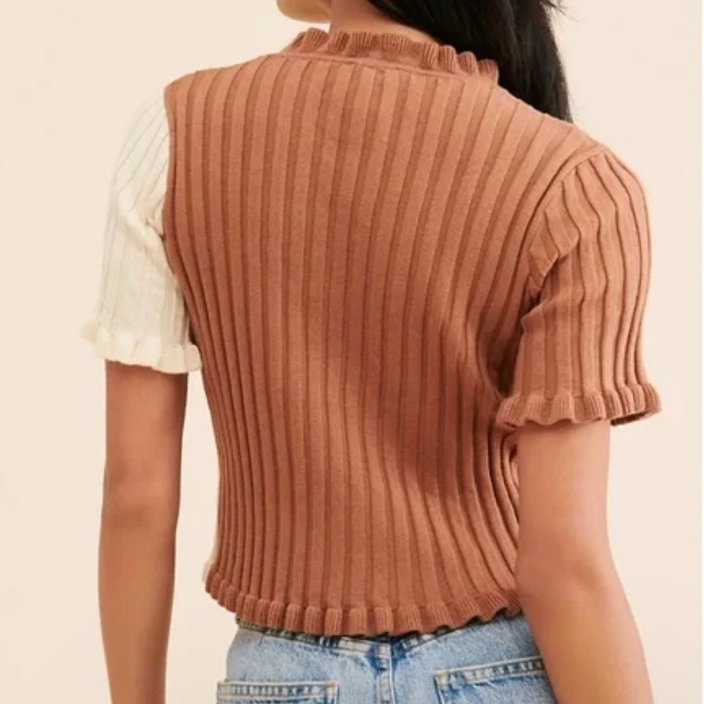 Find Me Now Ruffles Color Block Cardigan - Picture 2 of 5